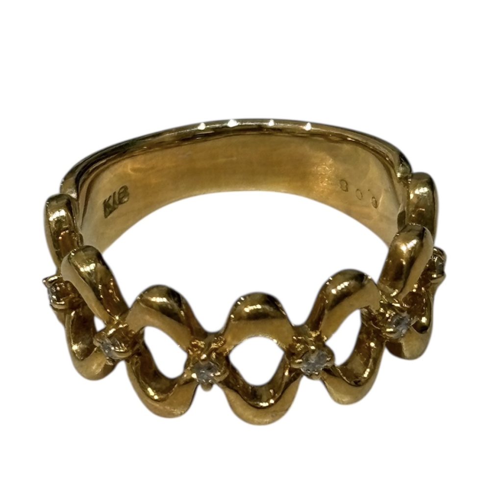 K18 リング メレダイヤ付き 18金 アクセサリー