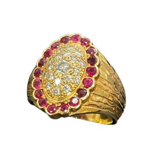 K18(18金)メレダイヤ付リング