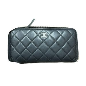 ラムスキン ラウンドファスナー CHANEL【Cランク】