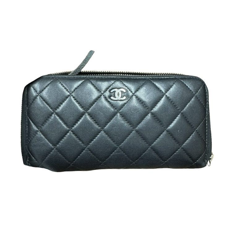 ラムスキン ラウンドファスナー CHANEL【Cランク】