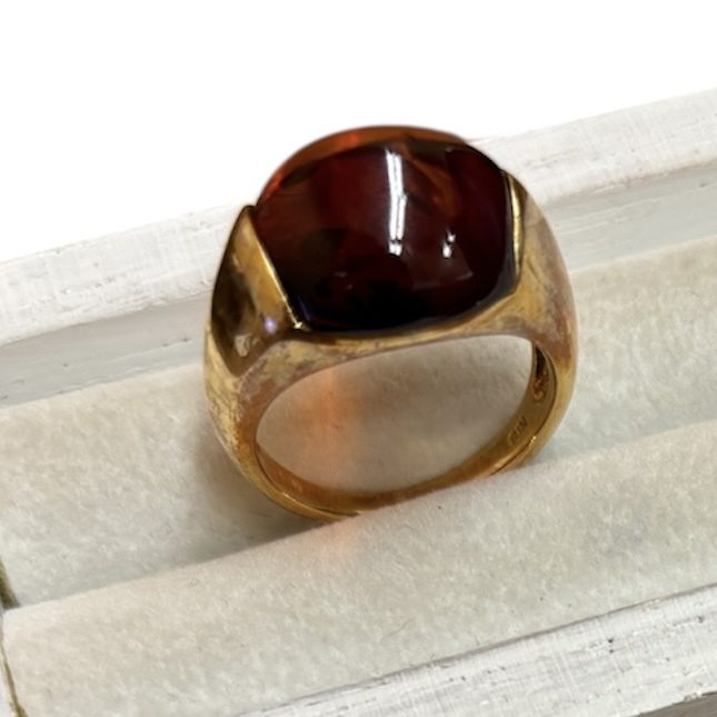 K18 18金 琥珀 リング アクセサリー ジュエリー 貴金属