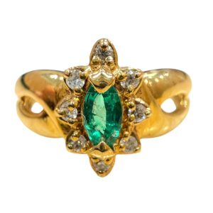 K18 18金 エメラルド リング