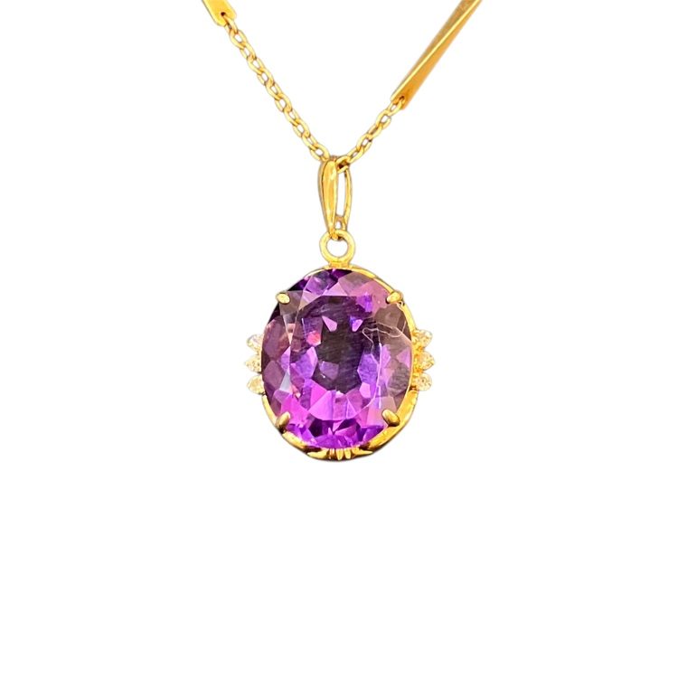 アメジスト ネックレス K18 18金 750