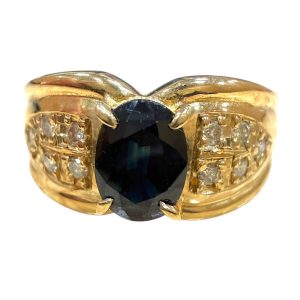 K18 18金 サファイア メレダイヤ リング 山形市