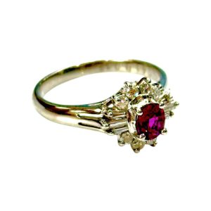 Pt850 ルビー メレダイヤ リング