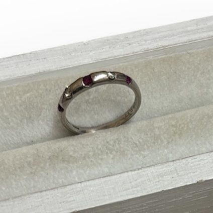 Pt900 プラチナ ルビー メレダイヤ リング アクセサリー ジュエリー 貴金属