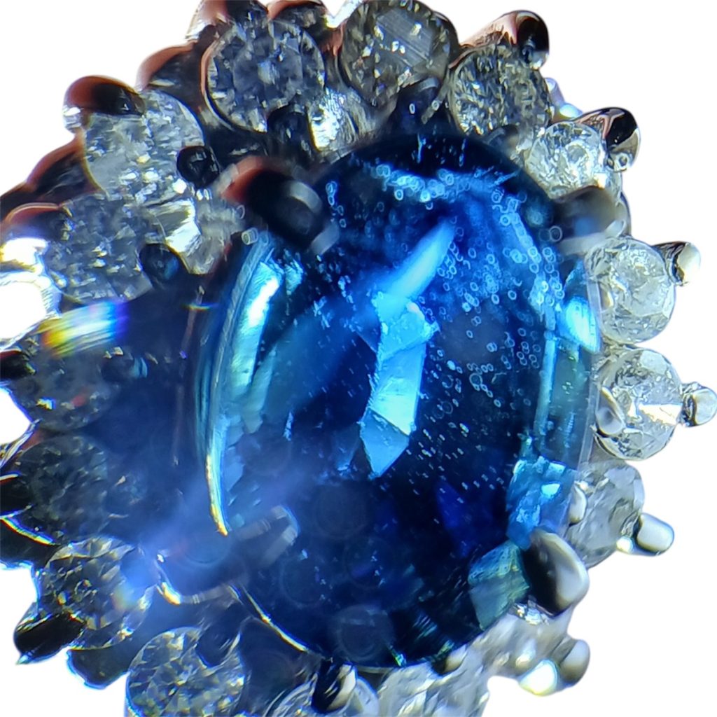 Pt900 サファイアリング（1.3ct／メレダイヤ0.7ct）を高価買取｜函館市