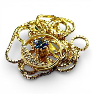 K18（18金）サファイア・ダイヤモンド ネックレス