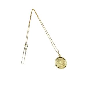 K18 コイン付きネックレス　18金