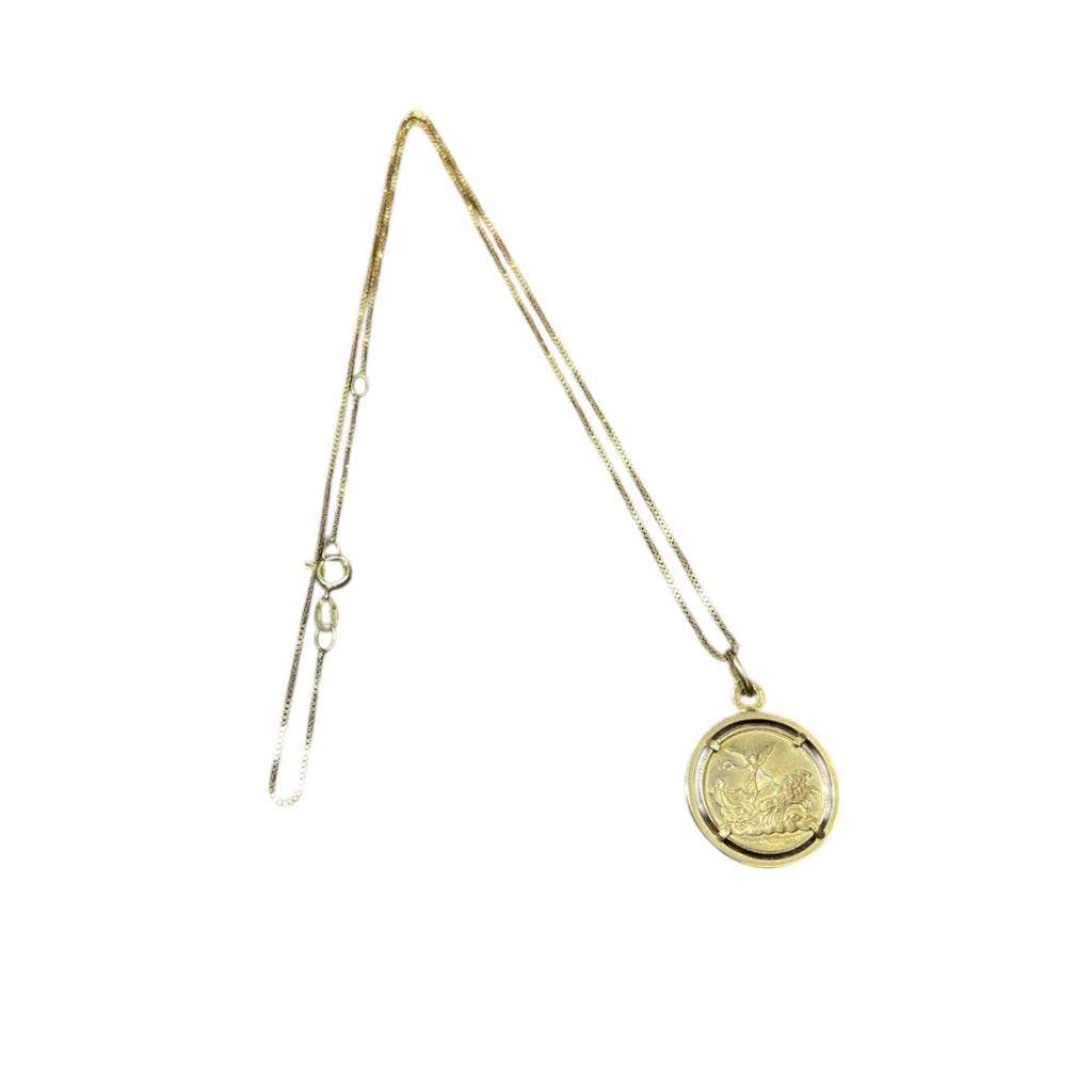 K18 コイン付きネックレス　18金