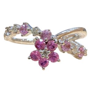 K18WG 18金ホワイトゴールド ピンクトルマリン リング 山形市