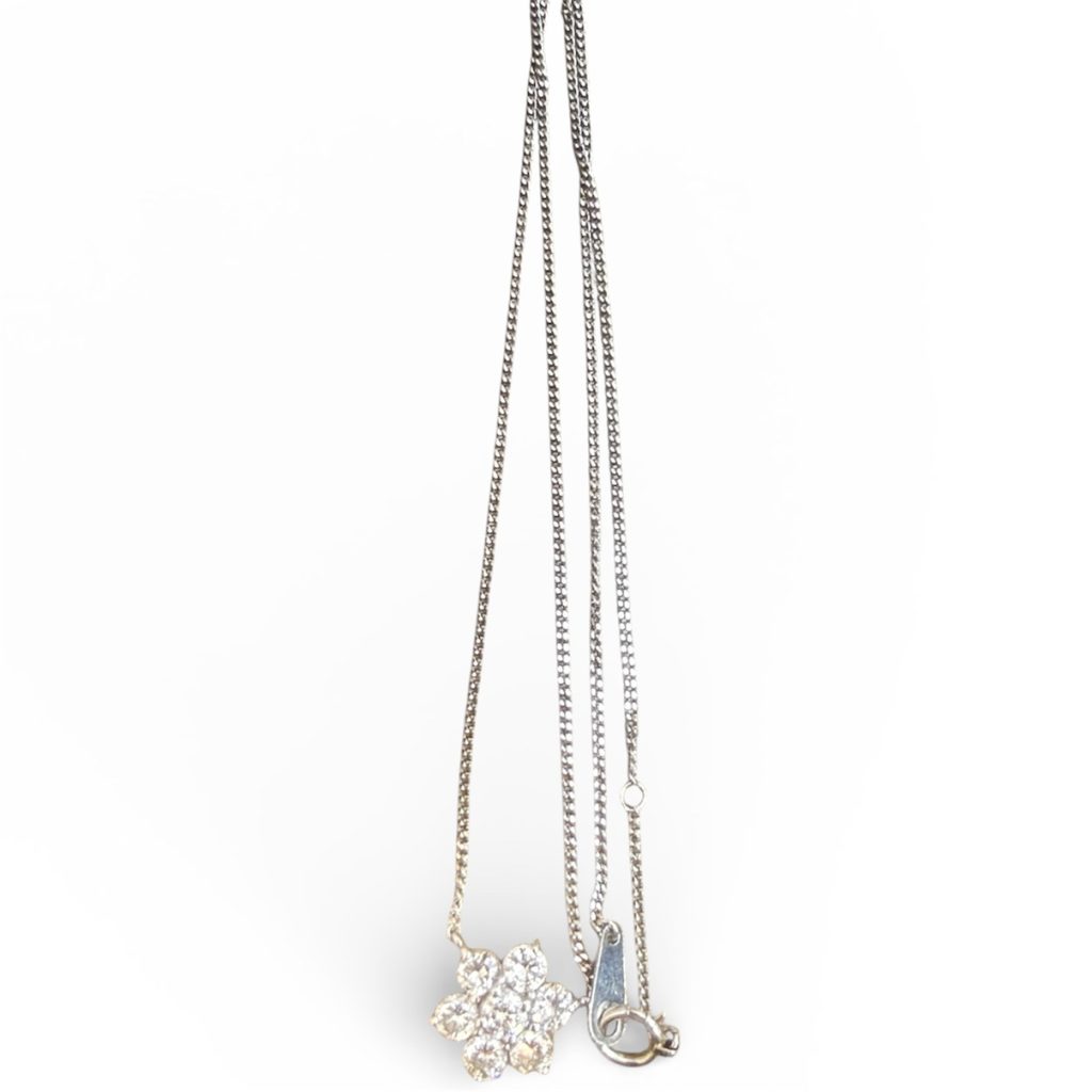 Pt900（プラチナ900）ダイヤモンド付きネックレス