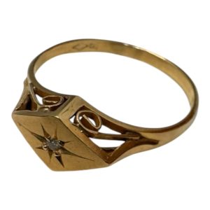 K18 リング メレダイヤ付き