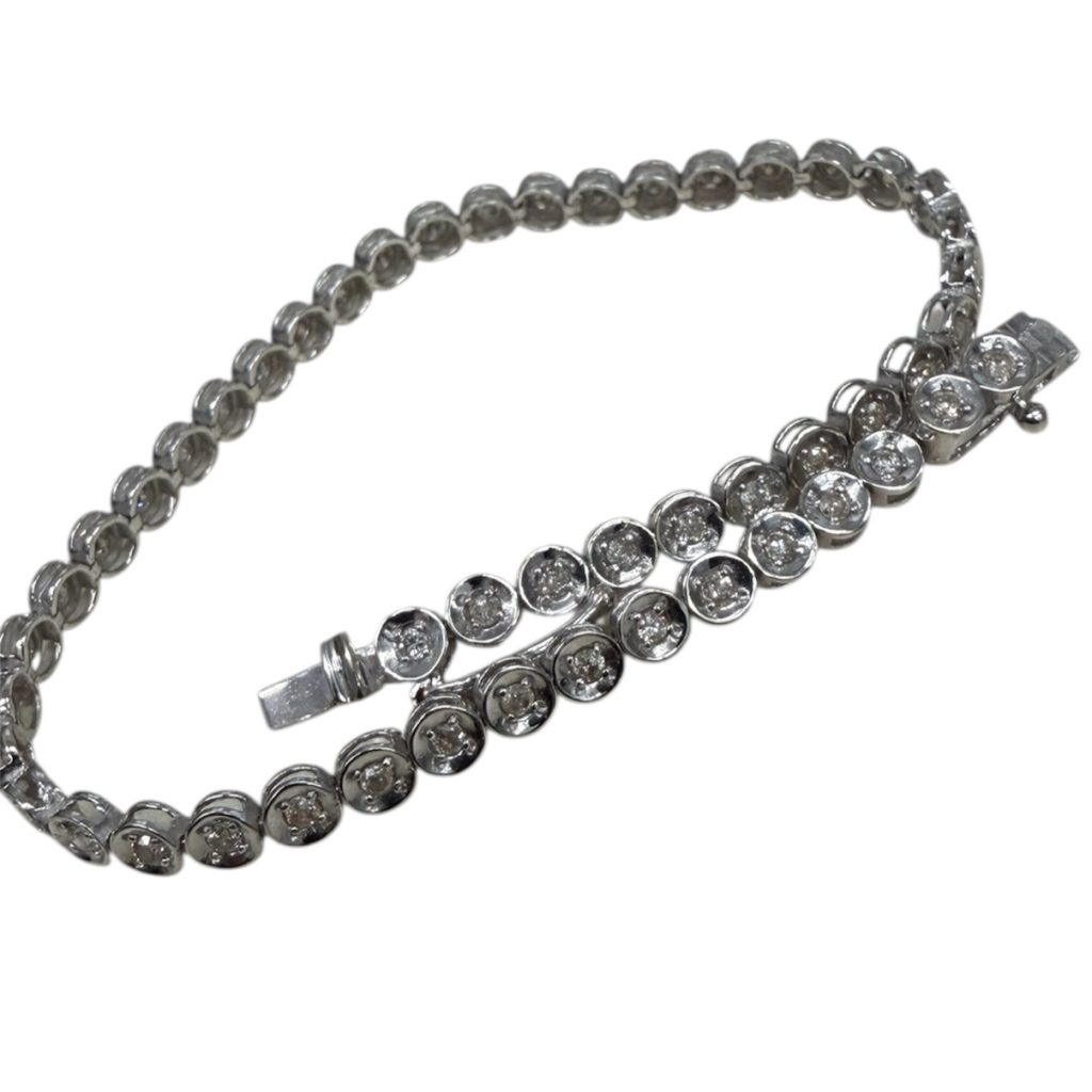 【函館市 プラチナブレスレット買取】Pt900 メレダイヤ0.75ctブレスレットを高価査定