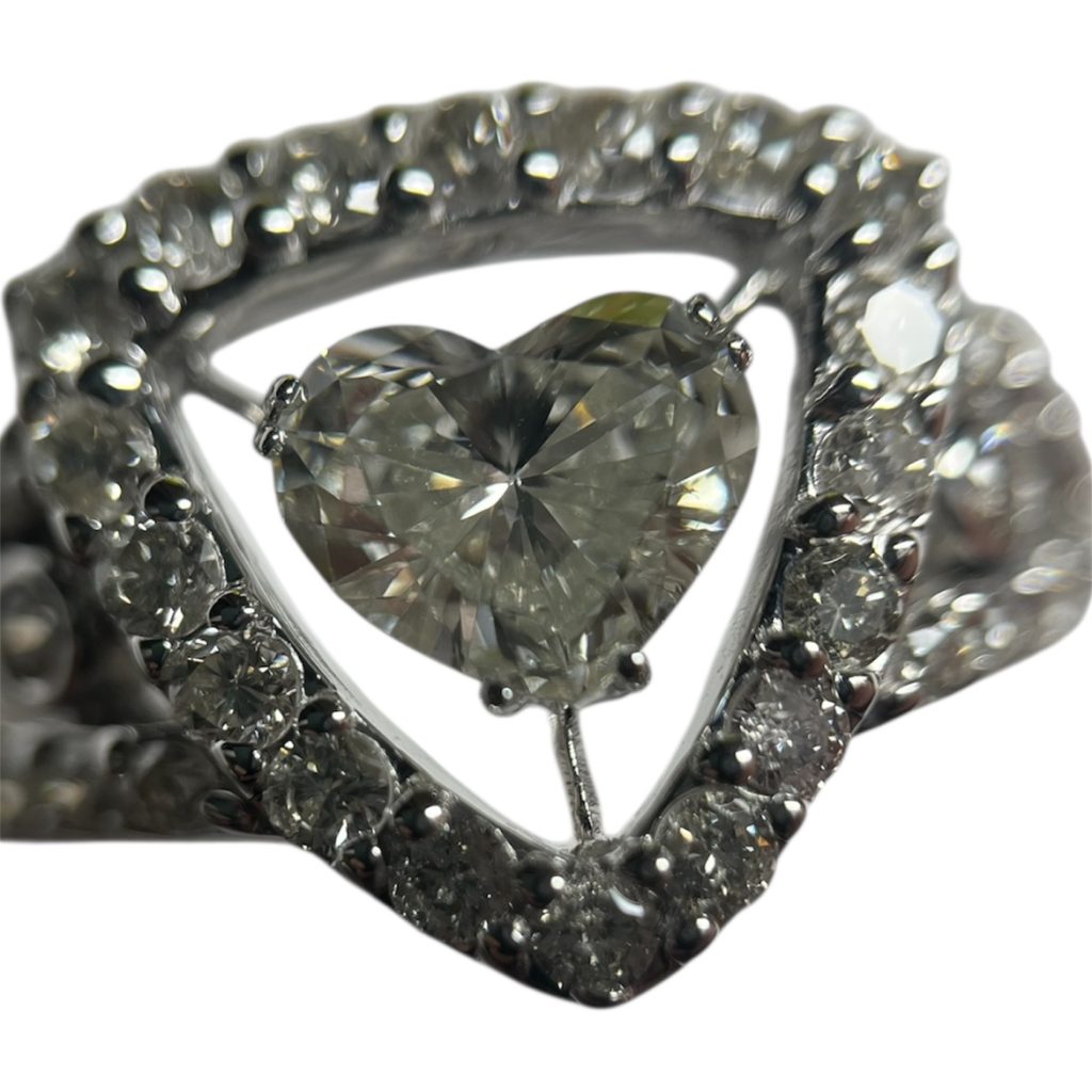 K18WG 18金ホワイトゴールド リング ダイヤ付き