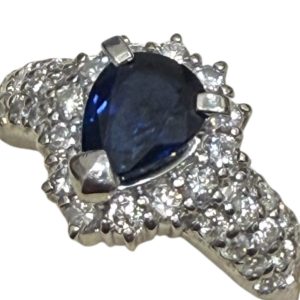 Pt900 プラチナ900 サファイア付きリング