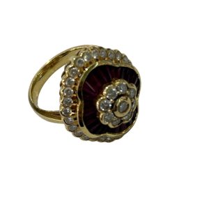 K18 ルビー付きリング