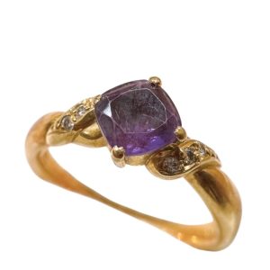 【K18(18金)　リング/宝石・アメジスト・貴金属・アクセサリー・メンズ・レディース】