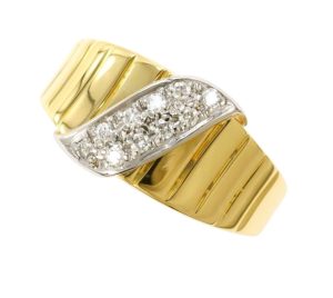 【K18/Pt900 コンビ ダイヤモンド　リング