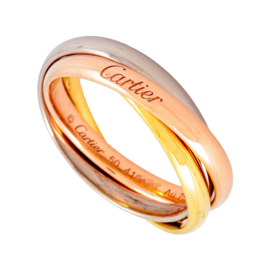 【カルティエK18(18金)トリニティリング/宝石・スモールサイズ・貴金属・アクセサリー・メンズ・レディース】Cartier K18 WG ホワイトゴールド K18PG ピンクゴールド