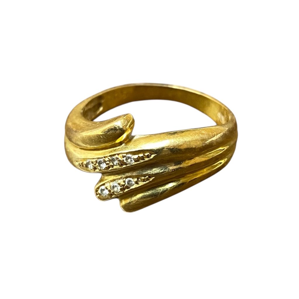 K18　リング　石付き　18金