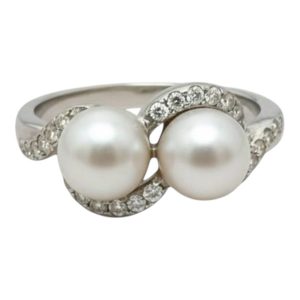 Pt900 プラチナ900 メレダイヤモンド パール リング