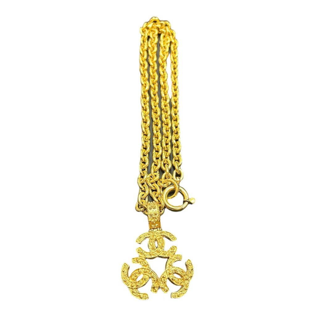 シャネル ヴィンテージ・トリプルココ・ネックレス ゴールドメッキ 買取り