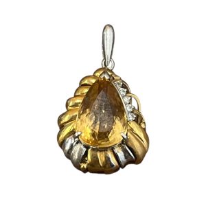 K18/Pt900コンビ　トップ　シトリン