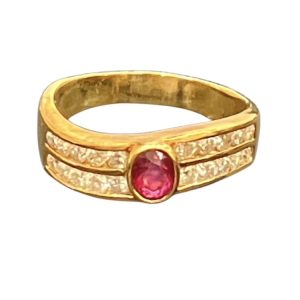 【ルビー メレダイヤ リング】K18 18金 750