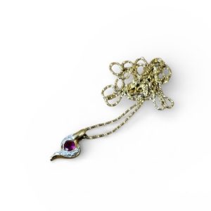 K18 18金 金 ゴールド ルビー メレダイヤ ネックレス アクセサリー ジュエリー 貴金属