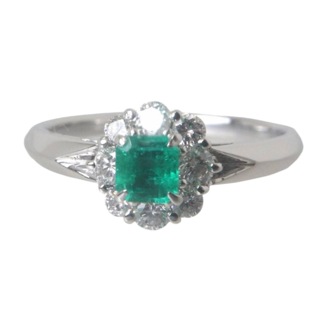 Pt900 リング エメラルド プラチナ プラチナ900 白銀