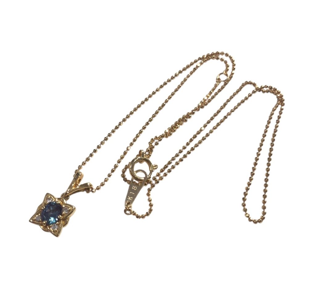 K18(18金)　アレキサンドライト1ct(クレサンベール)　ネックレス