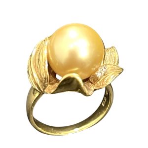 K18(18金)パール付きリング