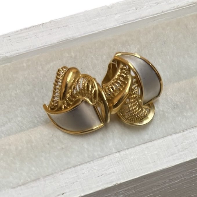 K18 Pt900 18金 金 ゴールド プラチナ コンビ イヤリング アクセサリー ジュエリー 貴金属