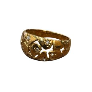 K18 メレダイヤリング　18金