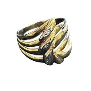 K18/Pt900(18金/プラチナ900)　メレダイヤ　リング