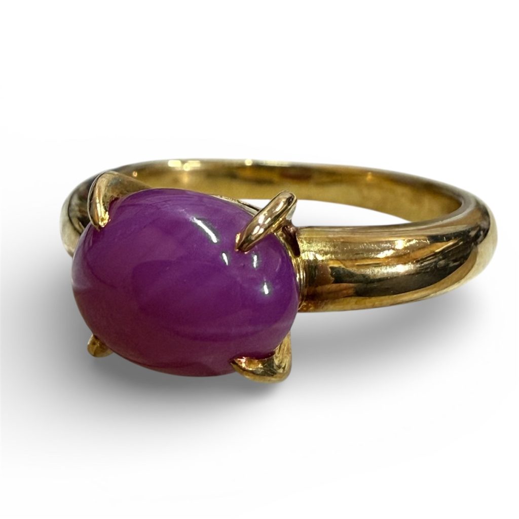 K18 ピンクスタールビー付きリング