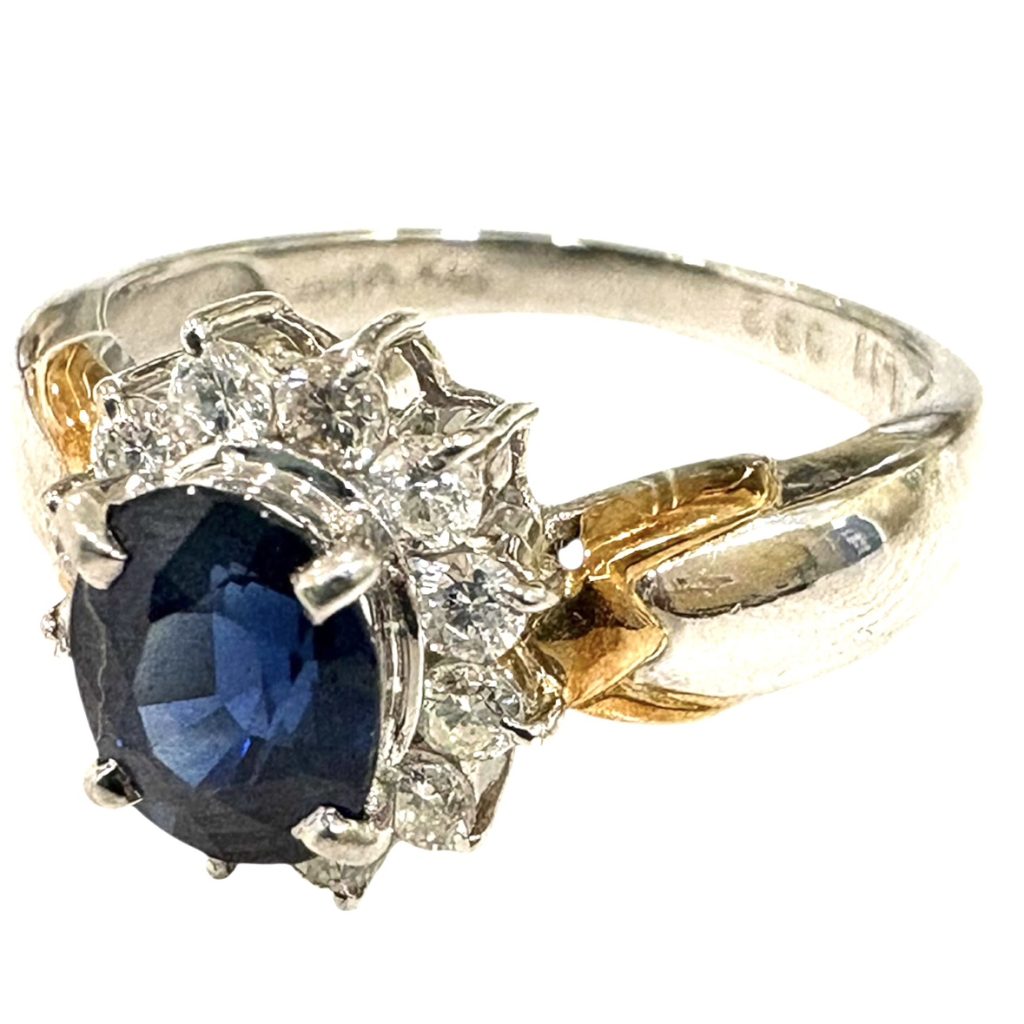 Pt900/K18 サファイア リング