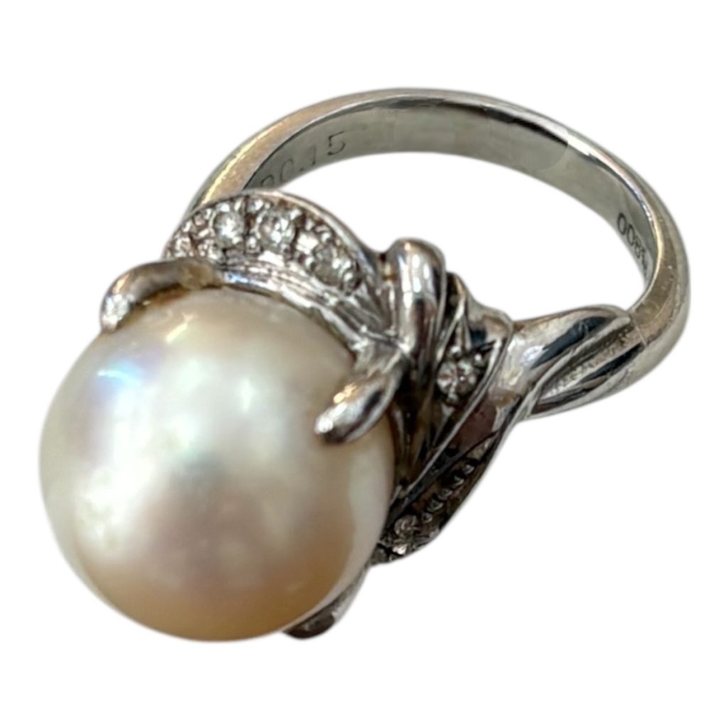 パール（真珠）付き プラチナ900（Pt900）リング