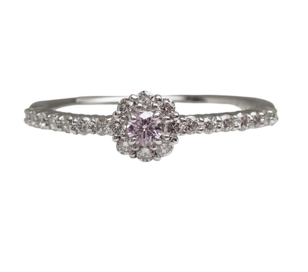 Pt900　プラチナ　天然ピンクダイヤモンド　リング　指輪　希少