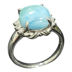 Pt900(プラチナ900)ラリマー付リング