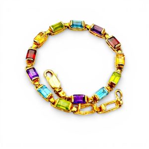 K18 ブレスレット トルマリン トパーズ ガーネット