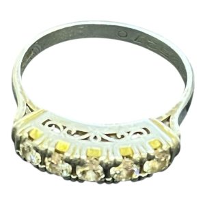 K18WG リング 石付