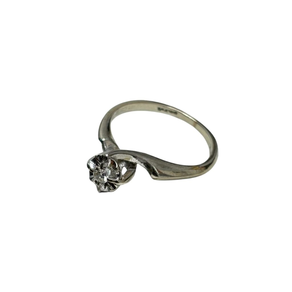 K14WG　(14金ホワイトゴールド)　リング　石あり