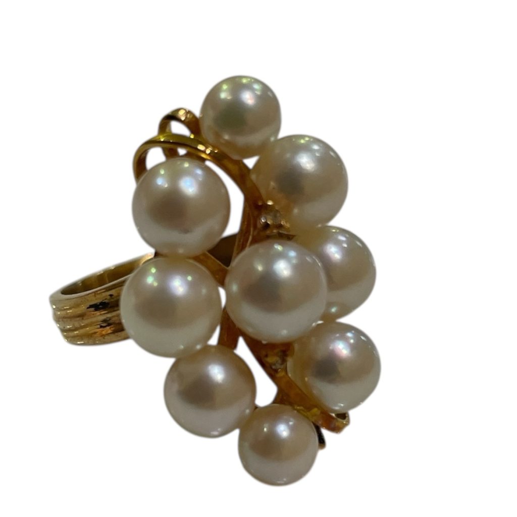 K18　パール付きリング