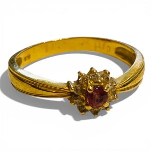 【貴金属】K18 （18金）ルビー付 リング ジュエリー アクセサリー