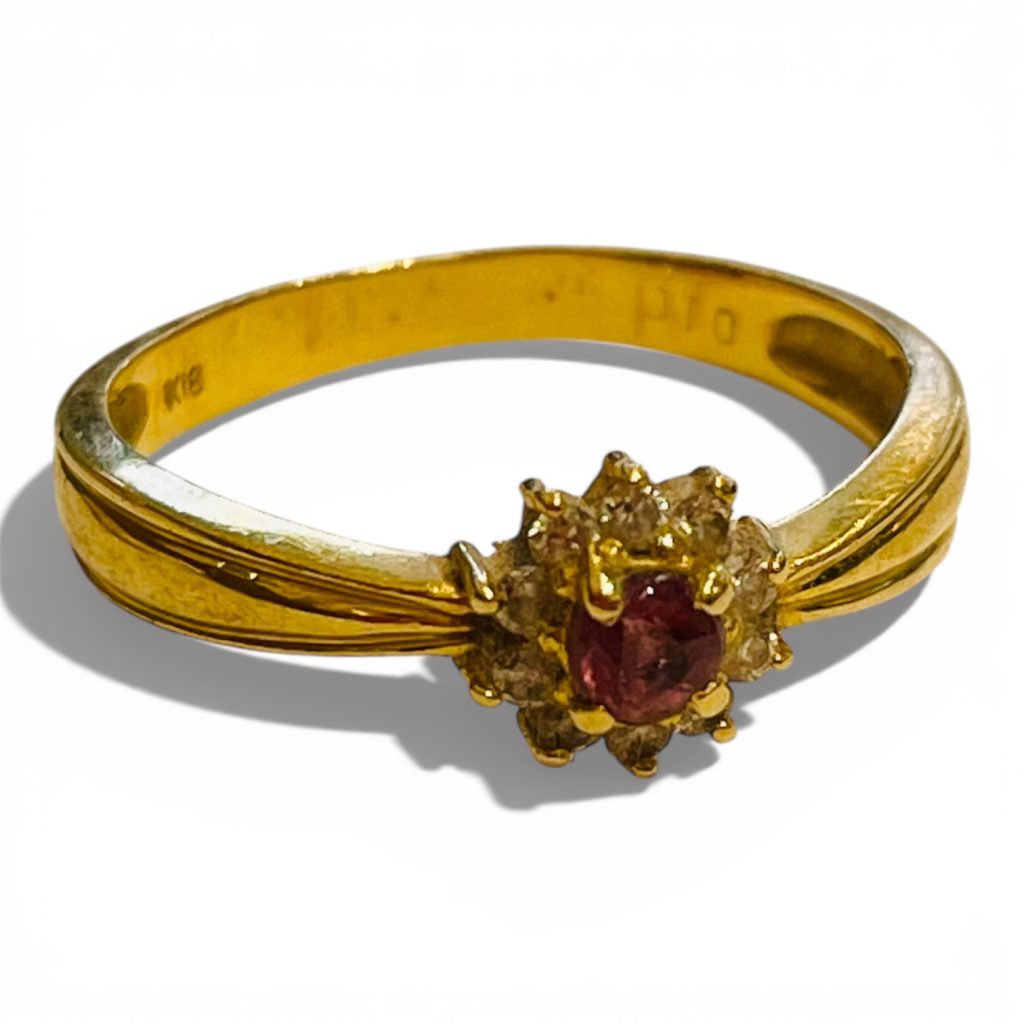 【貴金属】K18 （18金）ルビー付 リング ジュエリー アクセサリー