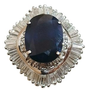 Pt900 プラチナ900 リング サファイア 3.87ct メレダイヤモンド 1.30ct 札幌市 東区 元町