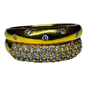 K18（18金）メレダイヤ付きリング