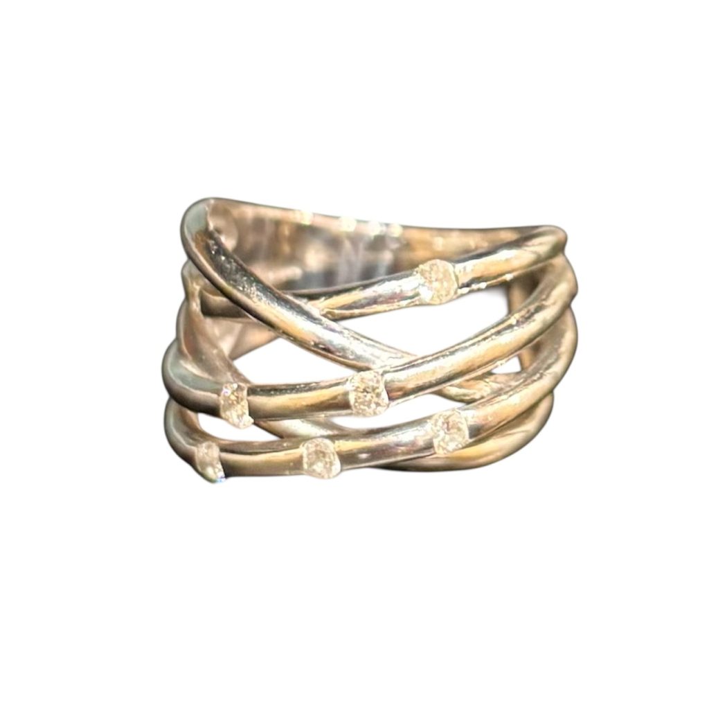 K18WG リング メレダイヤ付き 石あり 18金 ホワイトゴールド アクセサリー